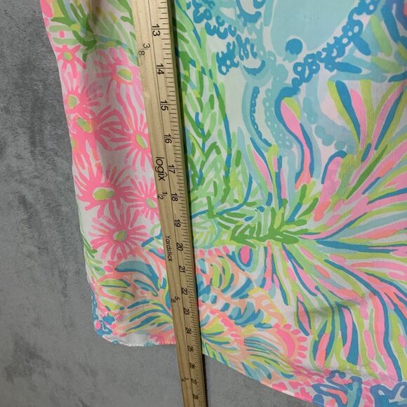 Lilly Pulitzer Cosmos 100% Silk Sleeveless Top Medium Tank Preppy Coastal Beach - Picture 4 of 6